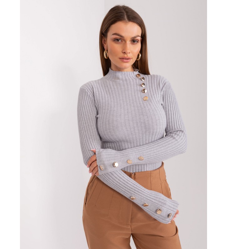 Sweter klasyczny PM-SW-PM-3217.08 szary