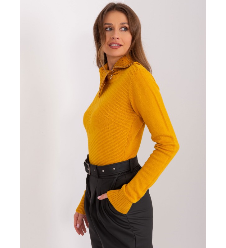 Sweter z golfem PM-SW-R3634.99 ciemny żółty