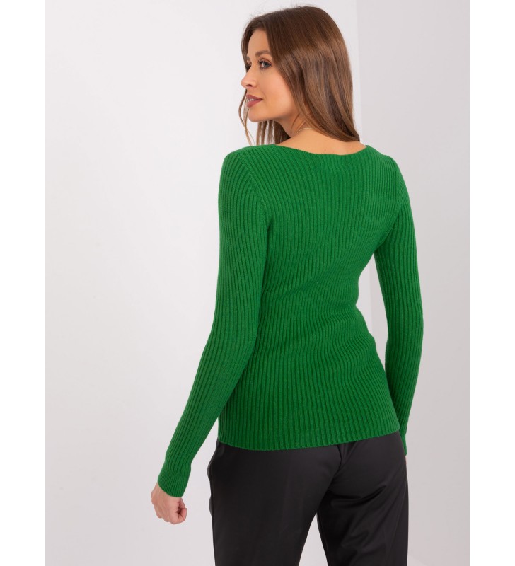 Sweter klasyczny PM-SW-WJ92927A.31 zielony