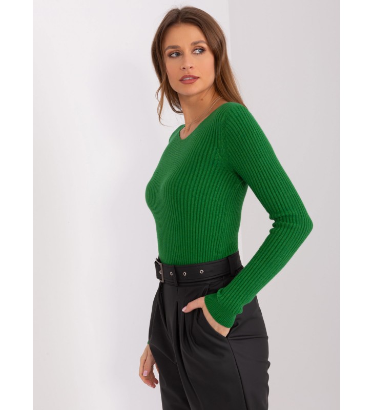 Sweter klasyczny PM-SW-WJ92927A.31 zielony