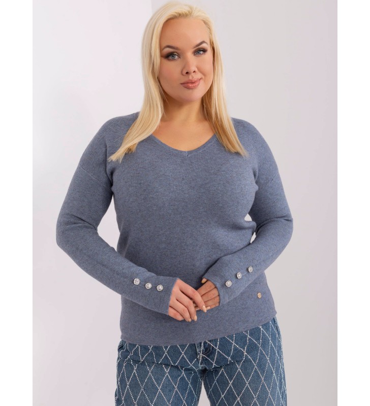 Sweter plus size PM-SW-PM1020.12P szaro-niebieski