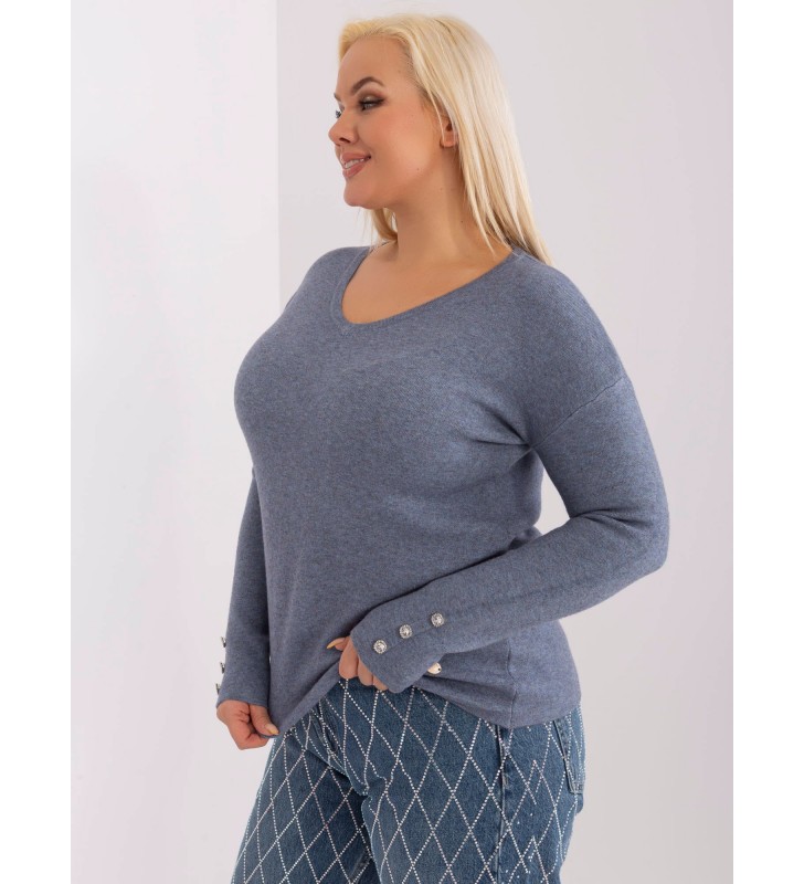 Sweter plus size PM-SW-PM1020.12P szaro-niebieski