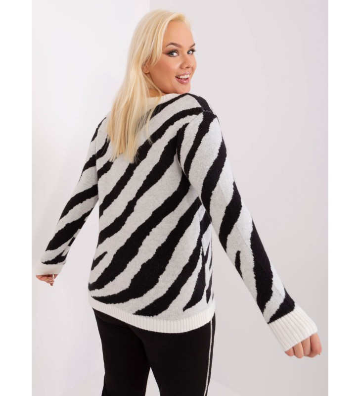 Sweter plus size PM-SW-PM785.23X biało-czarny