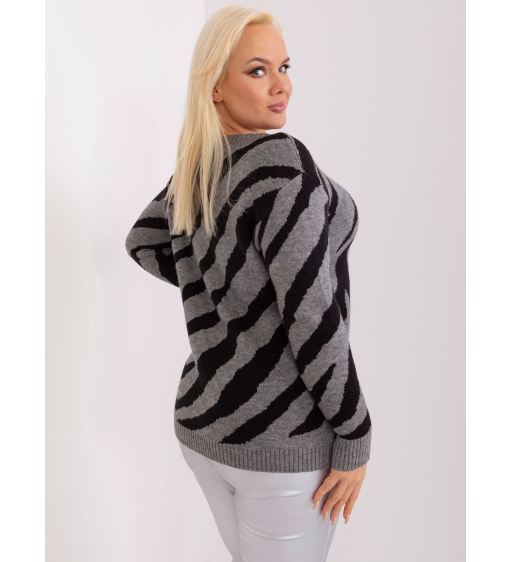 Sweter plus size PM-SW-PM785.23X szaro-czarny