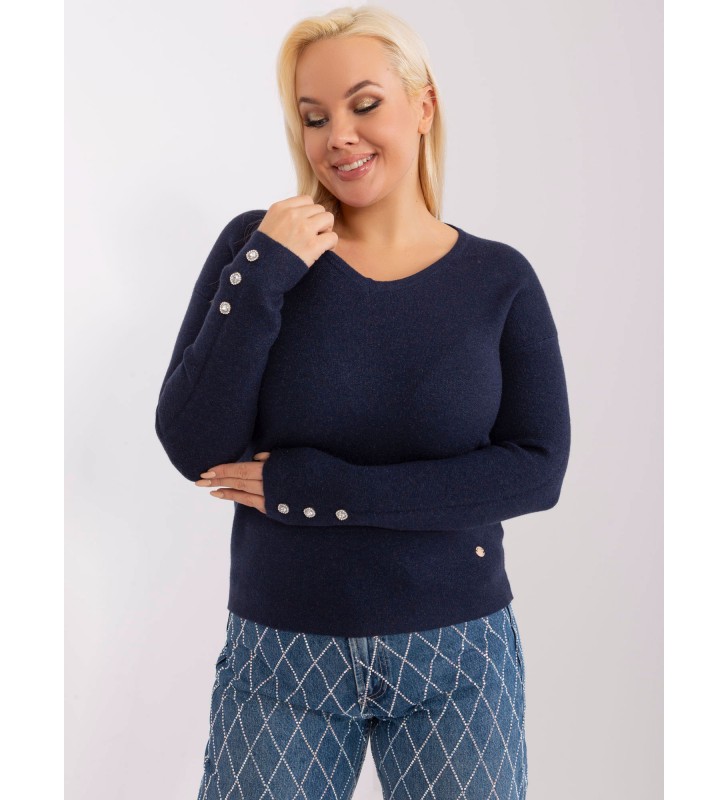 Sweter plus size PM-SW-PM1020.12P granatowy