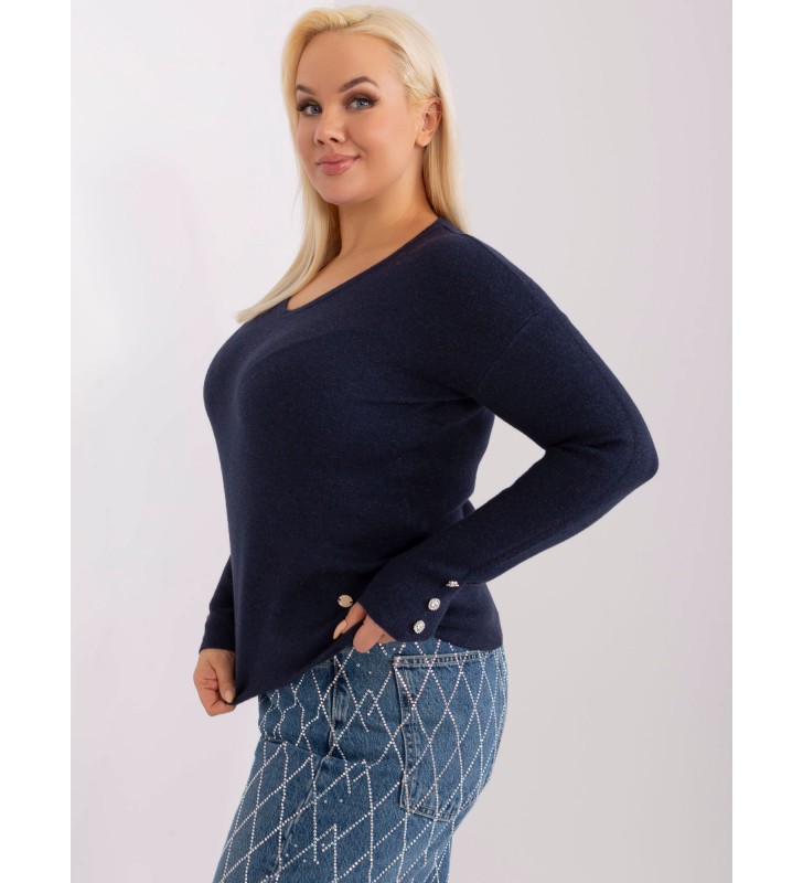 Sweter plus size PM-SW-PM1020.12P granatowy