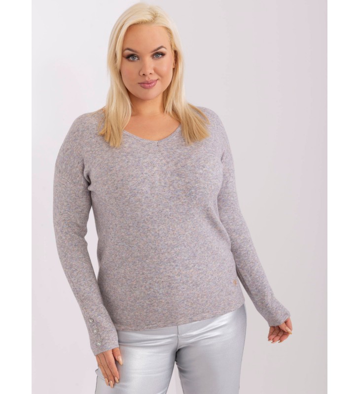 Sweter plus size PM-SW-PM1020.12P szary