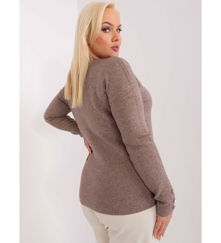 Sweter plus size PM-SW-PM1020.12P ciemny bezowy