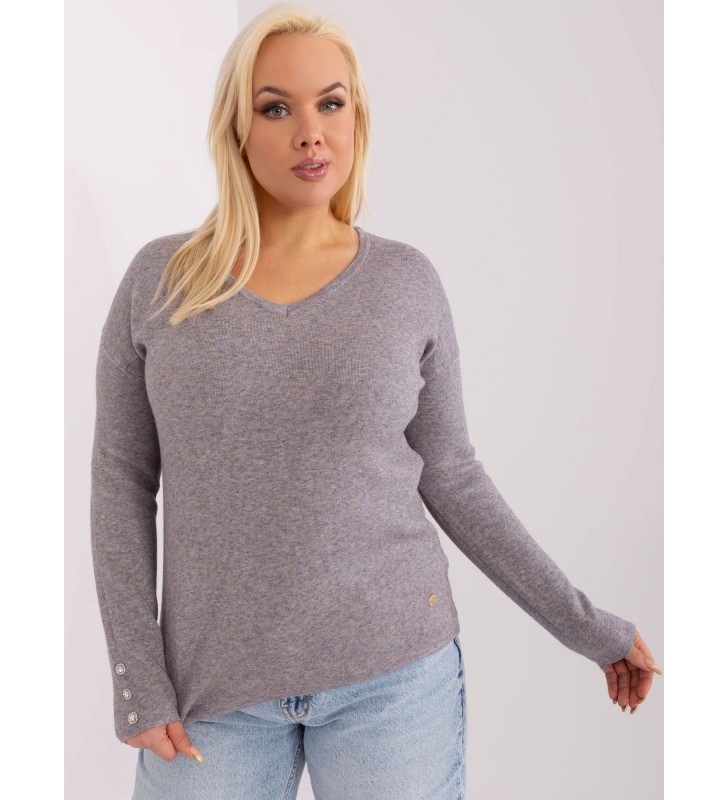 Sweter plus size PM-SW-PM1020.12P ciemny szary