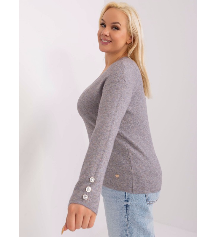 Sweter plus size PM-SW-PM1020.12P ciemny szary