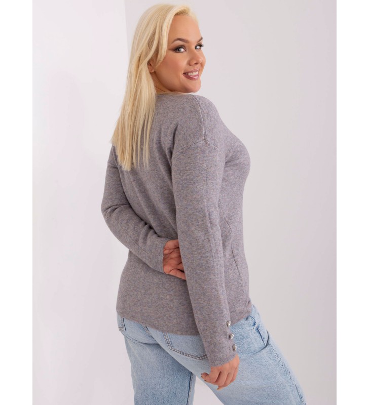 Sweter plus size PM-SW-PM1020.12P ciemny szary