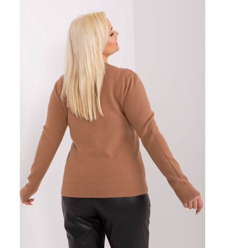 Sweter plus size PM-SW-PM-3706.10X camelowy