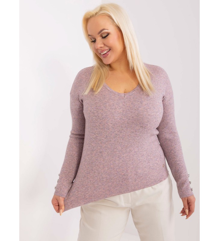 Sweter plus size PM-SW-PM1020.12P jasny różowy