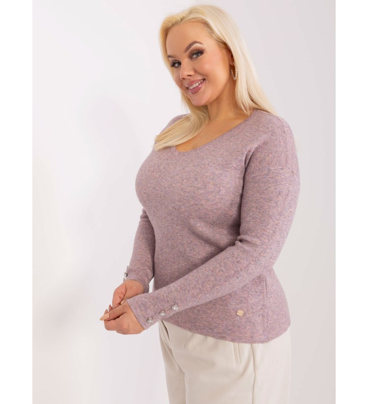 Sweter plus size PM-SW-PM1020.12P jasny różowy