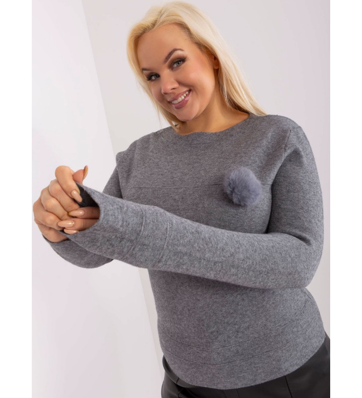 Sweter plus size PM-SW-PM-3706.10X ciemny szary