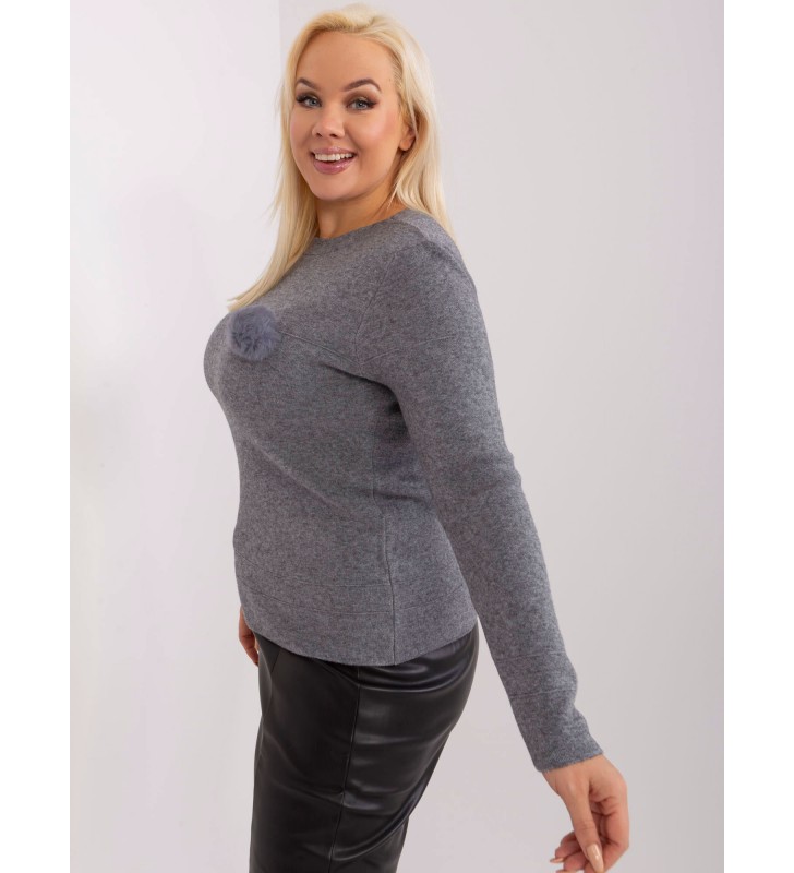 Sweter plus size PM-SW-PM-3706.10X ciemny szary