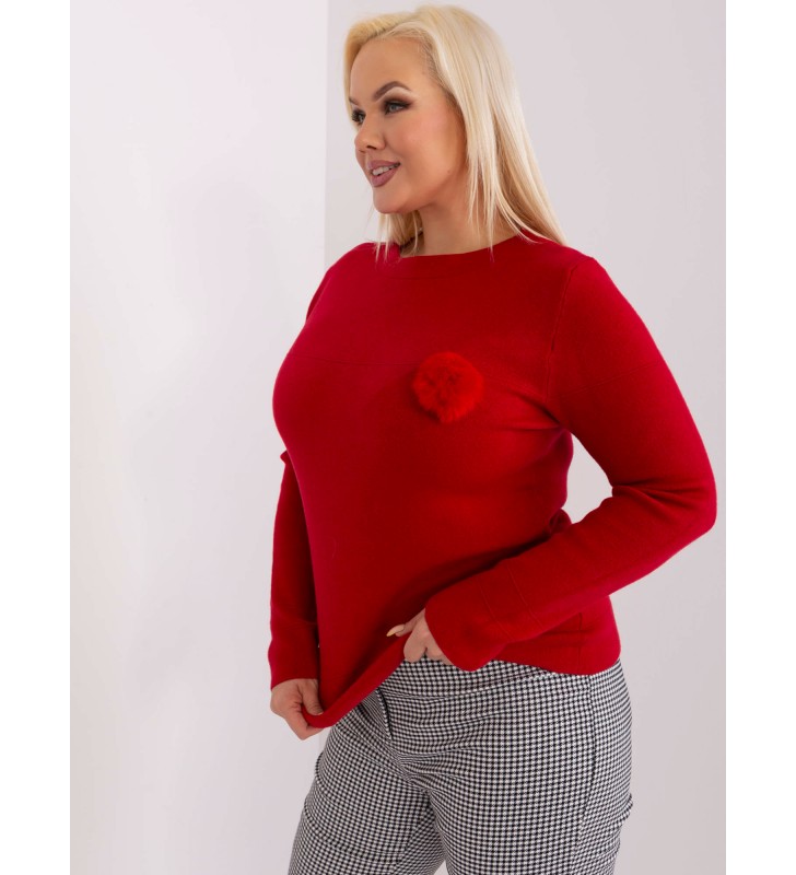 Sweter plus size PM-SW-PM-3706.10X czerwony