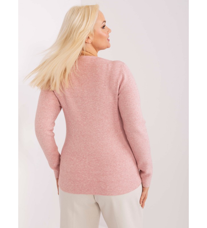 Sweter plus size PM-SW-PM-3706.10X jasny różowy