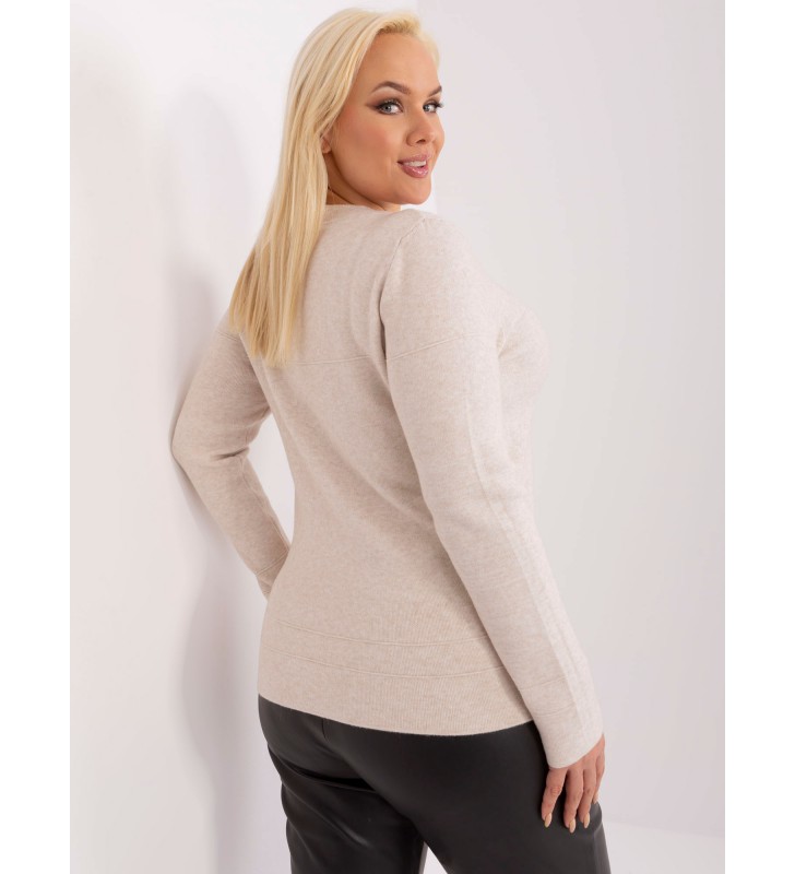 Sweter plus size PM-SW-PM-3706.10X jasny beżowy