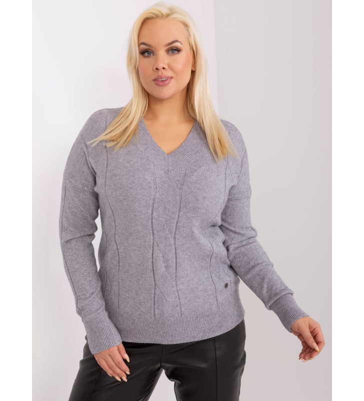 Sweter plus size PM-SW-PM688.64 szary