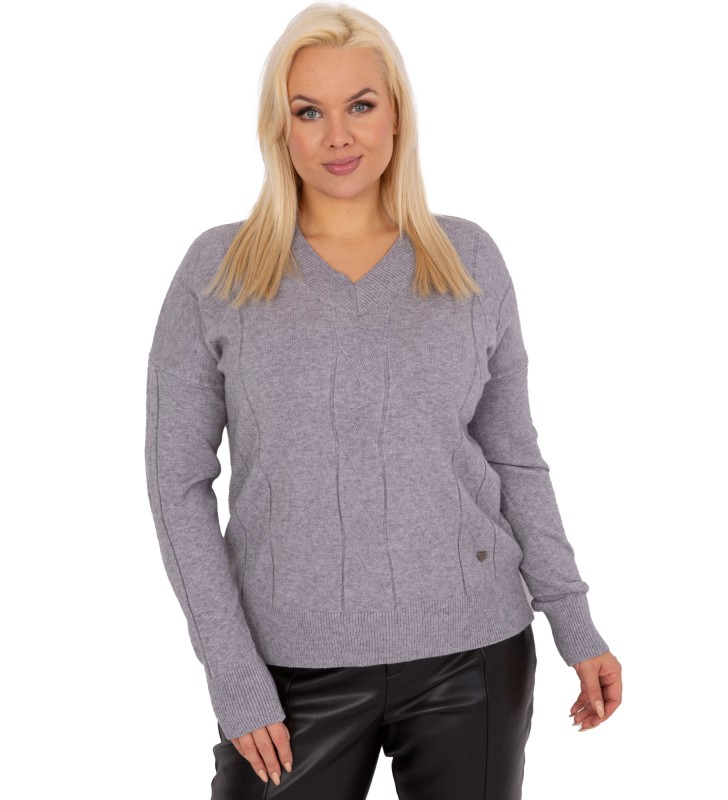 Sweter plus size PM-SW-PM688.64 szary