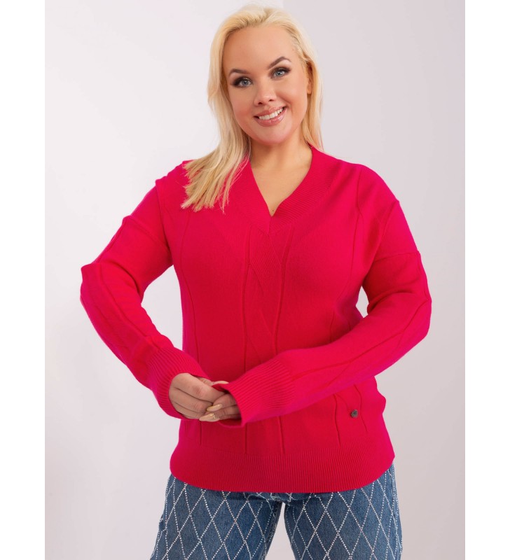 Sweter plus size PM-SW-PM688.64 fuksjowy