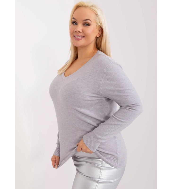 Sweter plus size PM-SW-PM-3007+1.18 szary