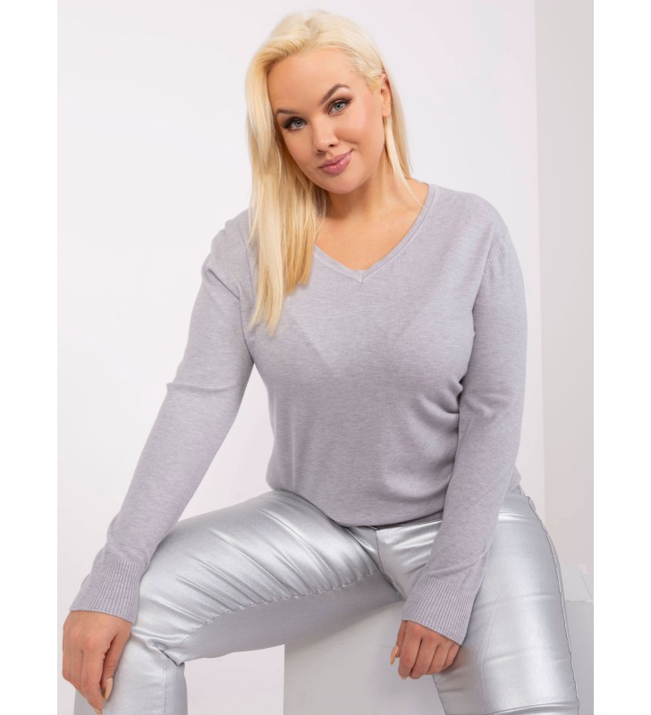 Sweter plus size PM-SW-PM-3007+1.18 szary