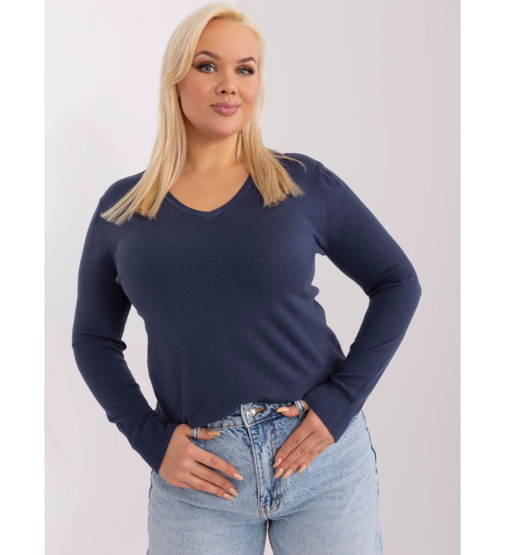 Sweter plus size PM-SW-PM-3007+1.18 granatowy