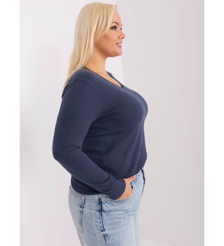 Sweter plus size PM-SW-PM-3007+1.18 granatowy