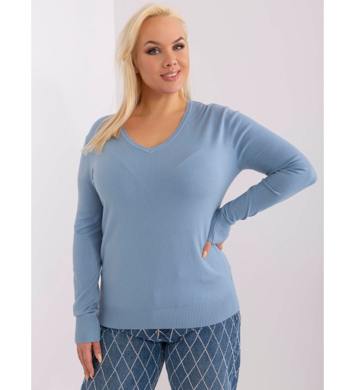 Sweter plus size PM-SW-PM-3007+1.18 jasny niebieski