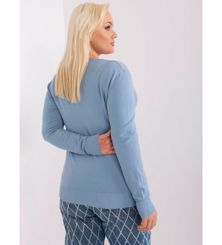 Sweter plus size PM-SW-PM-3007+1.18 jasny niebieski