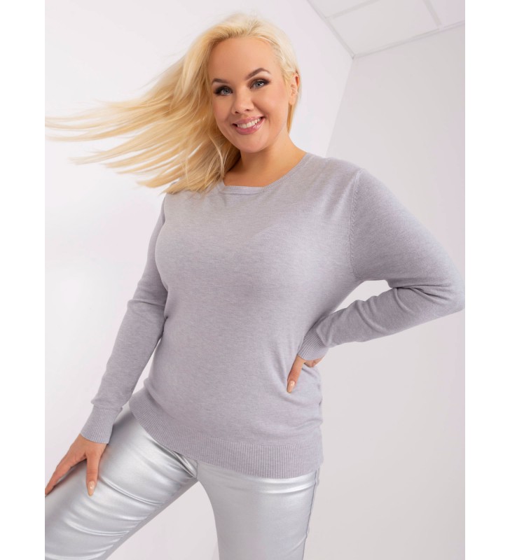 Sweter plus size PM-SW-PM-3006+1.11 szary