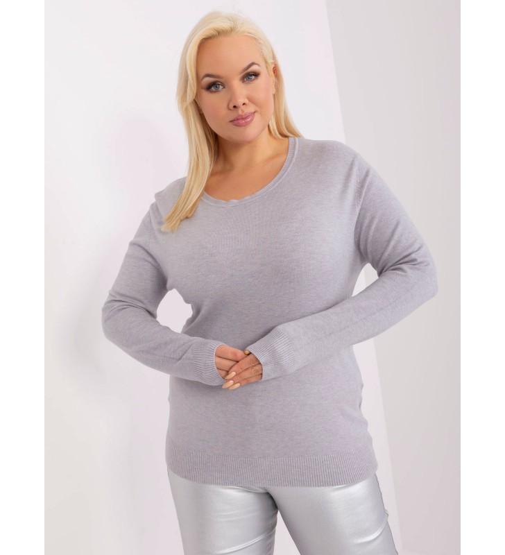 Sweter plus size PM-SW-PM-3006+1.11 szary