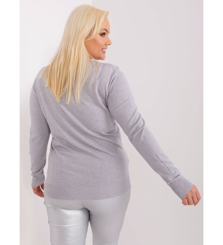 Sweter plus size PM-SW-PM-3006+1.11 szary