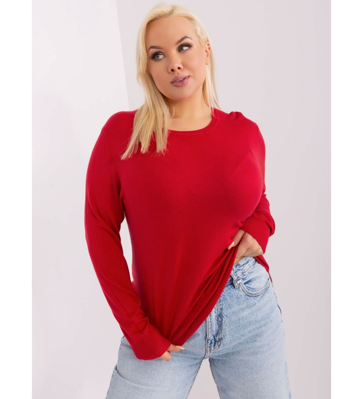 Sweter plus size PM-SW-PM-3006+1.11 czerwony