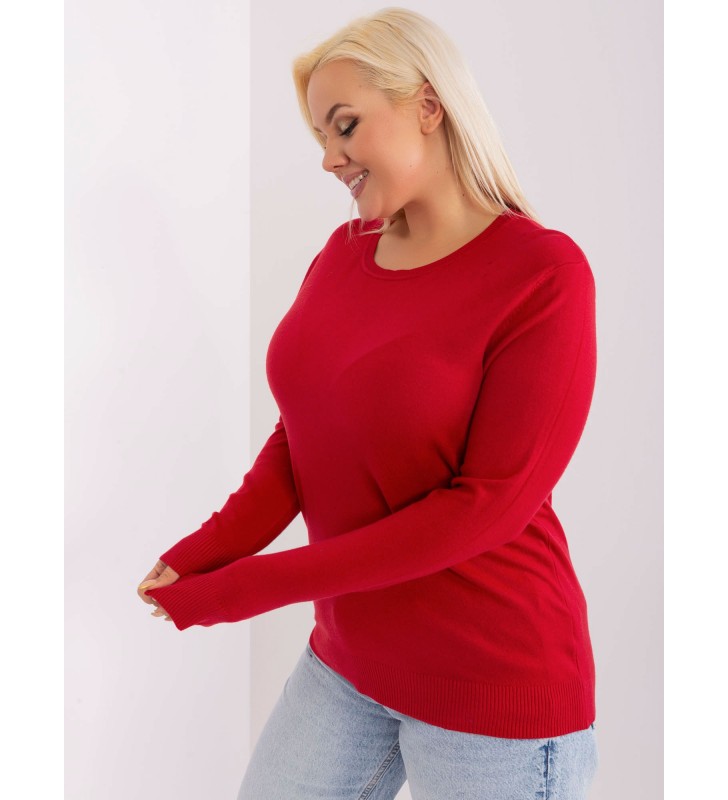 Sweter plus size PM-SW-PM-3006+1.11 czerwony