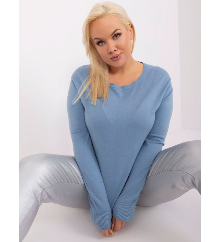 Sweter plus size PM-SW-PM-3006+1.11 niebieski