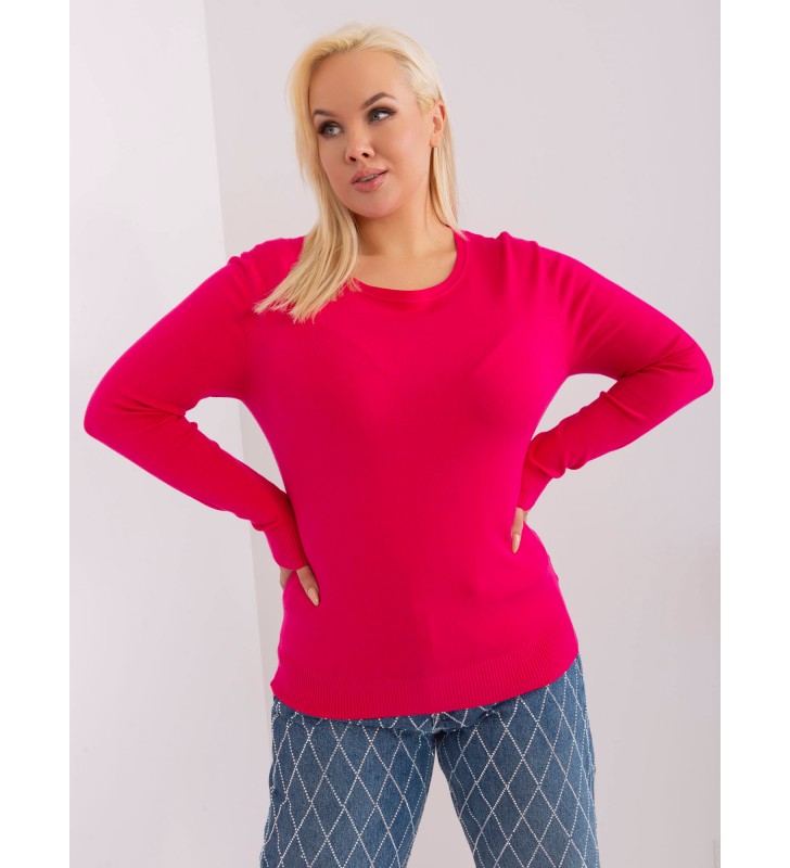 Sweter plus size PM-SW-PM-3006+1.11 fuksjowy