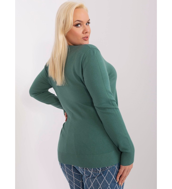 Sweter plus size PM-SW-PM-3006+1.11 ciemny zielony