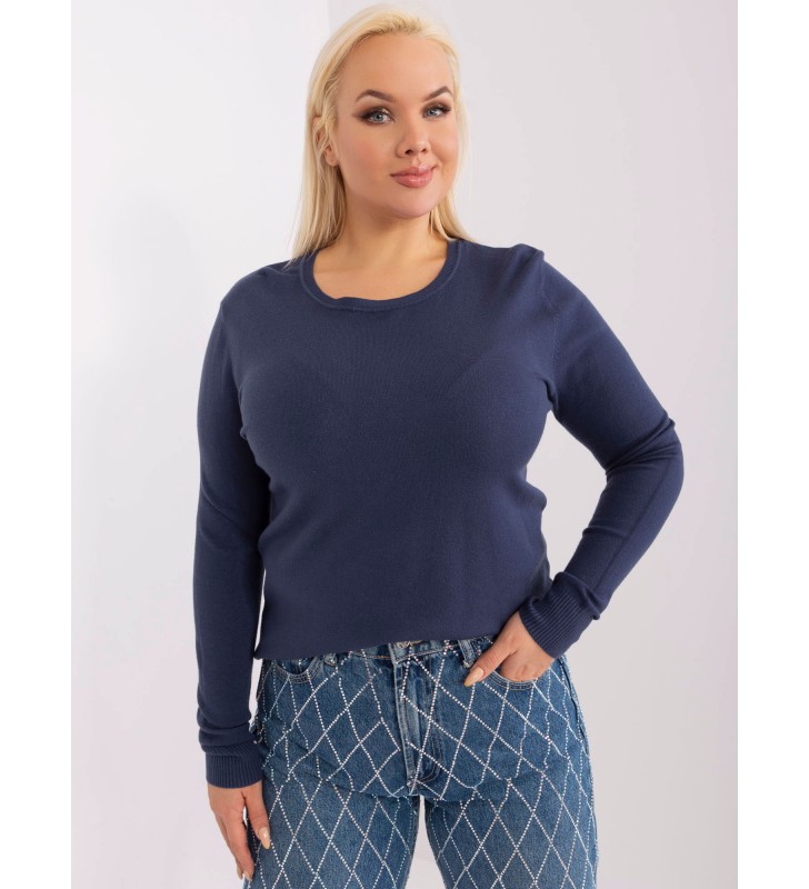 Sweter plus size PM-SW-PM-3006+1.11 granatowy