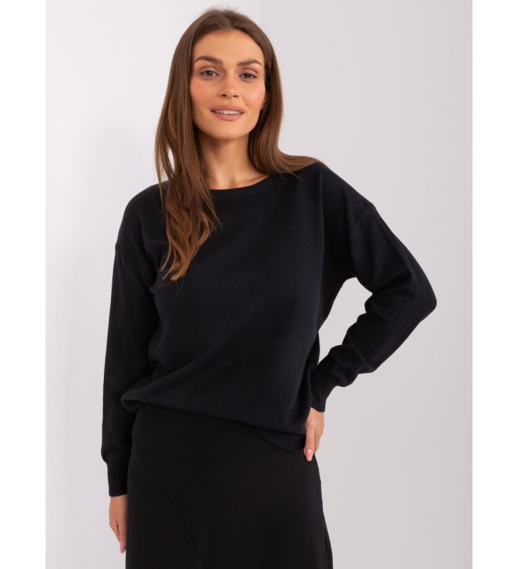 Sweter klasyczny AT-SW-2325.95P czarny