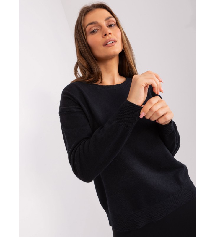 Sweter klasyczny AT-SW-2325.95P czarny