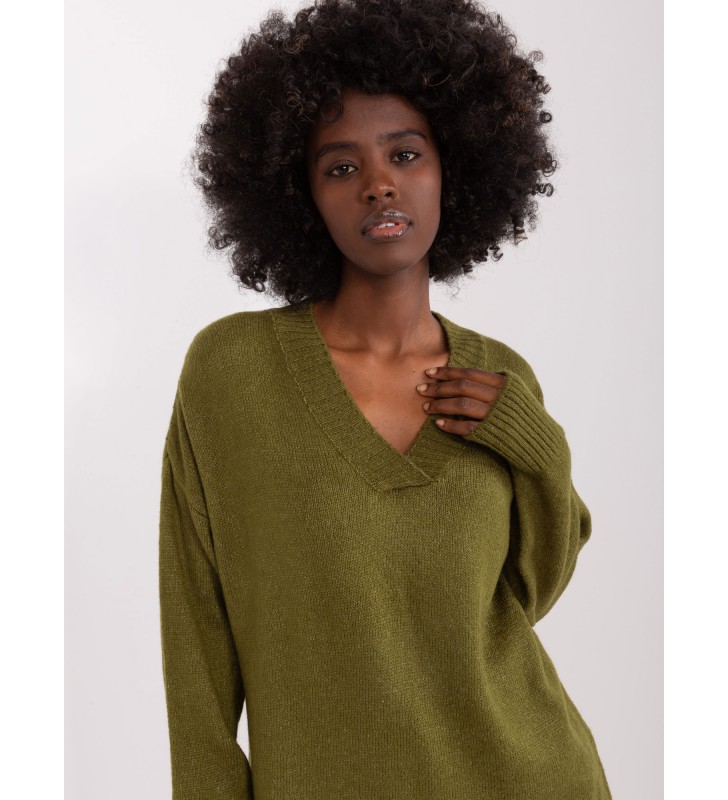 Sweter klasyczny BA-SW-0577.32X khaki