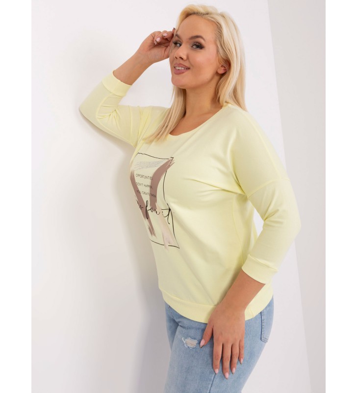 Bluzka plus size RV-BZ-8981.31P jasny żółty