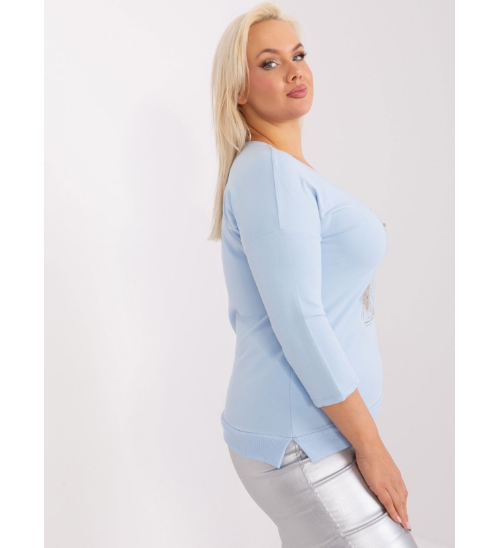 Bluzka plus size RV-BZ-9064.64 jasny niebieski