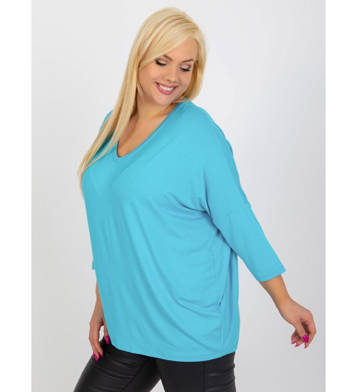 Bluzka plus size RV-BZ-5745.18 niebieski