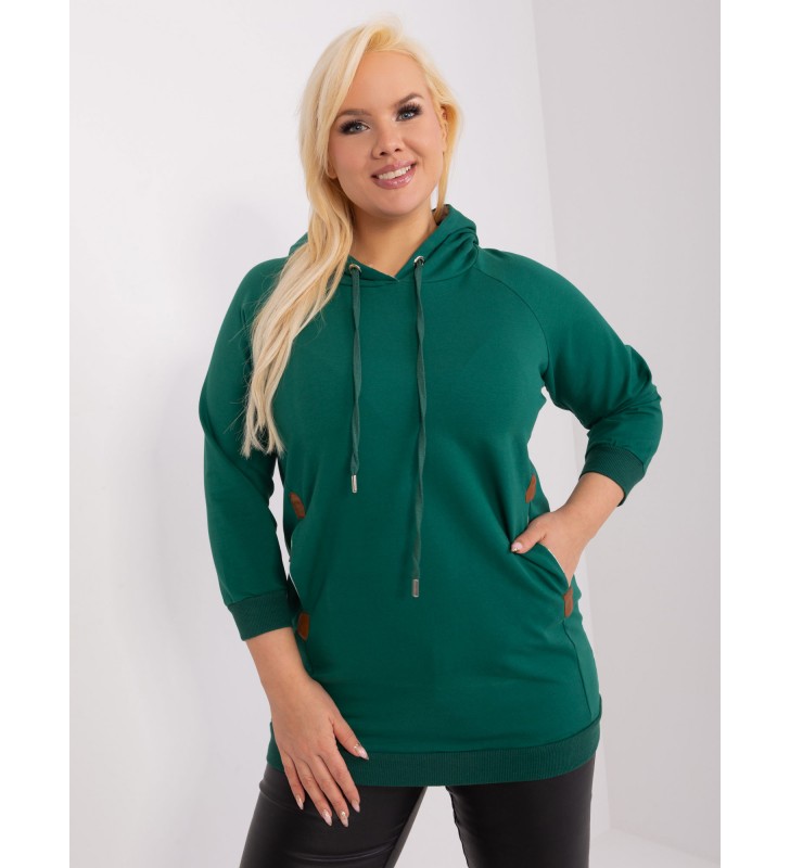 Bluza plus size RV-BL-8221.96 ciemny zielony