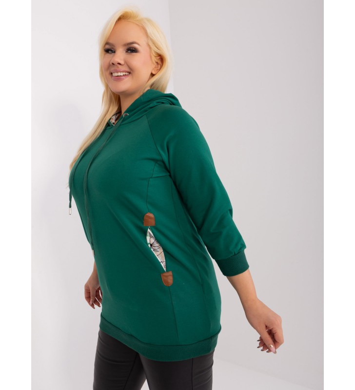 Bluza plus size RV-BL-8221.96 ciemny zielony