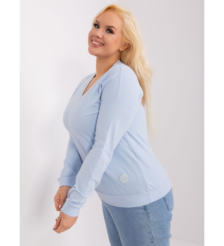 Bluzka plus size RV-BZ-9259.97 jasny niebieski